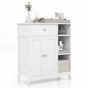 Giantex Bathroom Storage Cabinet with Drawer - Floor Cabinet w/ 3 Open Shelves bathroom storage cabinet, over toilet storage