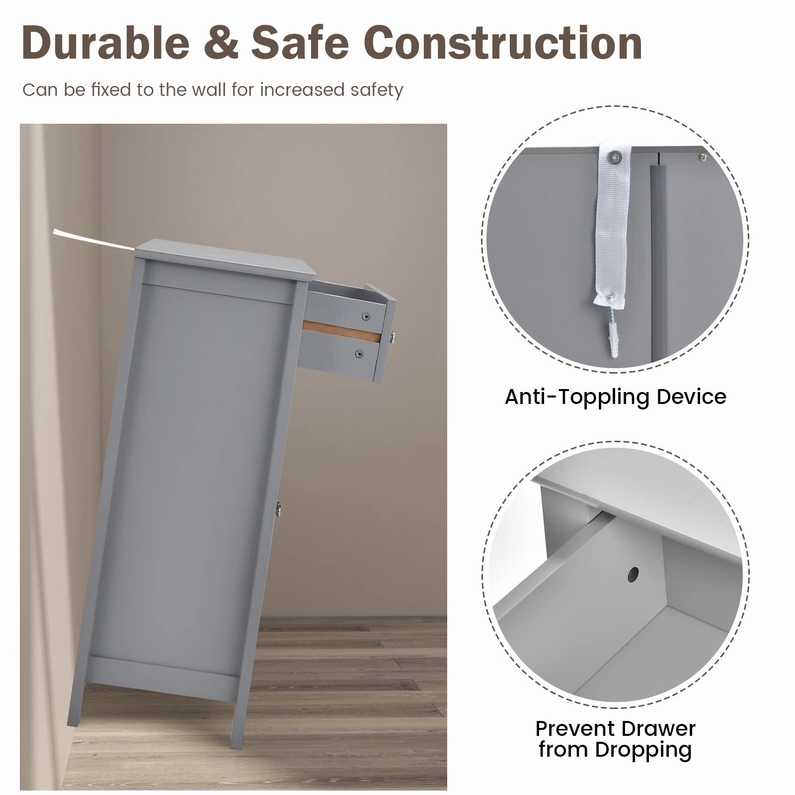 Giantex Bathroom Storage Cabinet with Drawer - Floor Cabinet with Doors, Adjustable Shelf