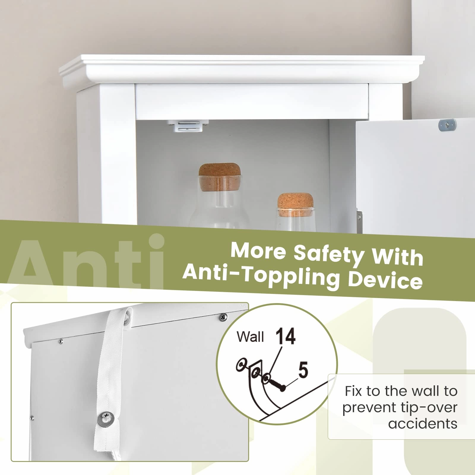 Giantex Bathroom Tall Storage Cabinet