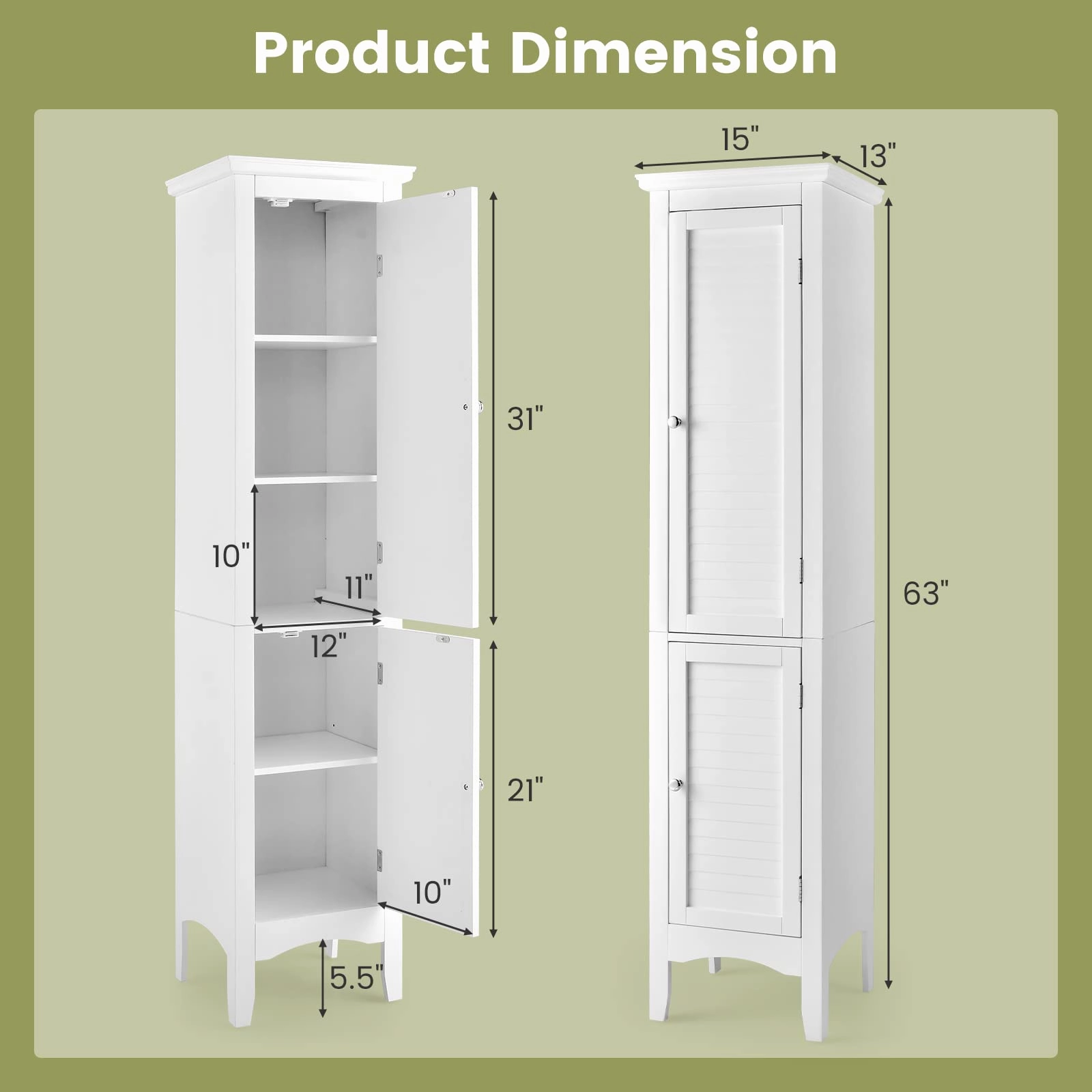 Giantex Bathroom Tall Storage Cabinet