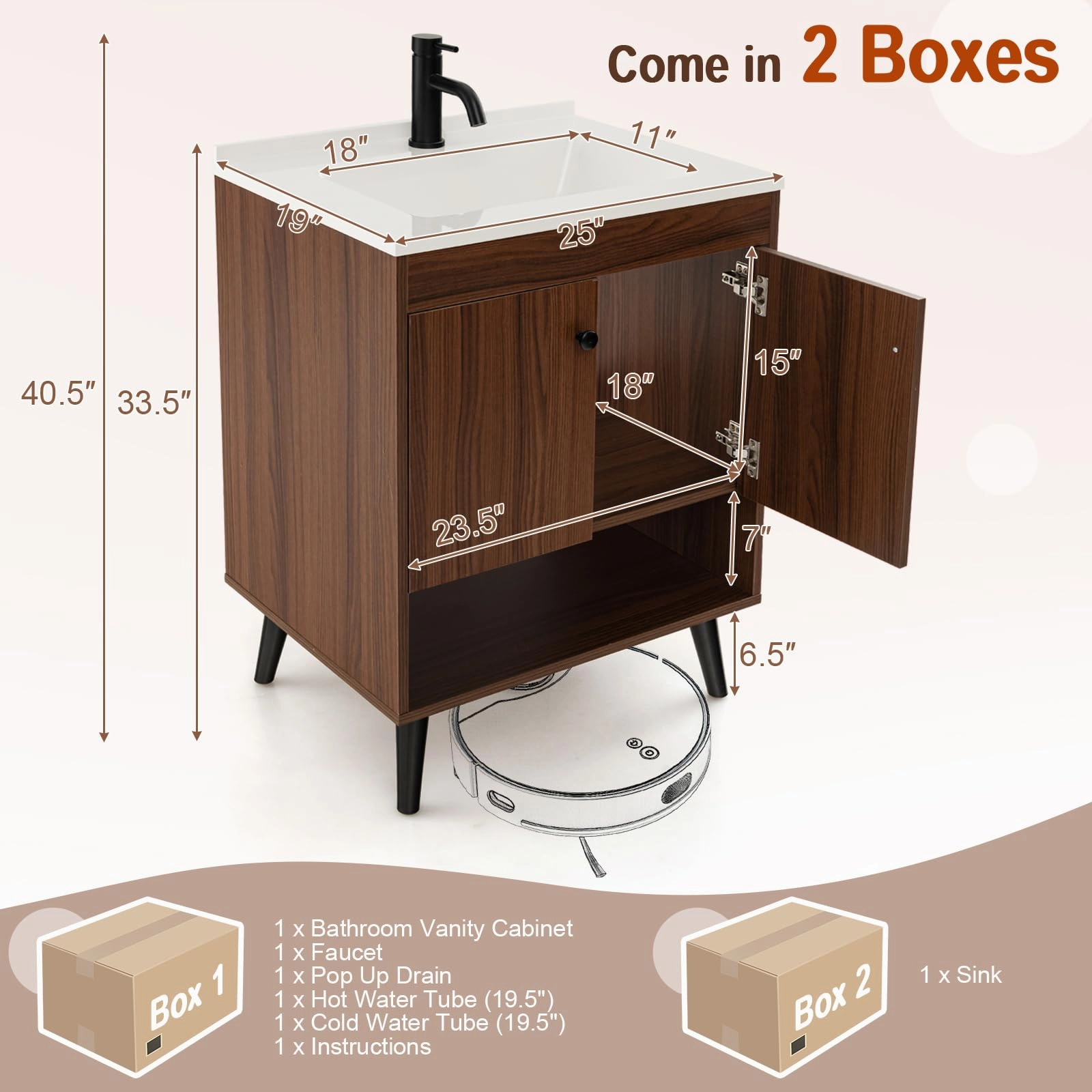Giantex Bathroom Vanities with Vessel Sink - Bathroom Sink Cabinet with Doors