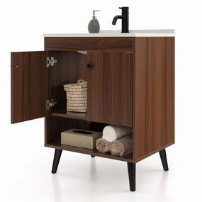 Giantex Bathroom Vanities with Vessel Sink - Bathroom Sink Cabinet with Doors bathroom storage cabinet, over toilet storage