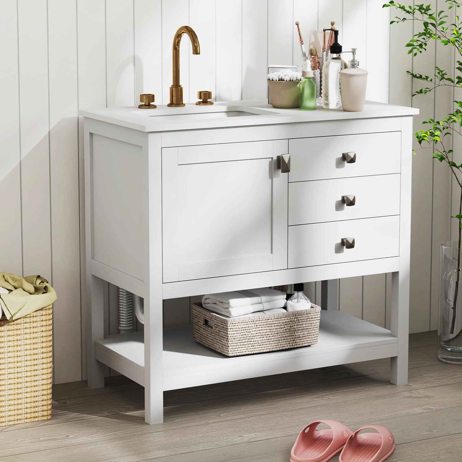 Giantex Bathroom Vanity with Ceramic Sink