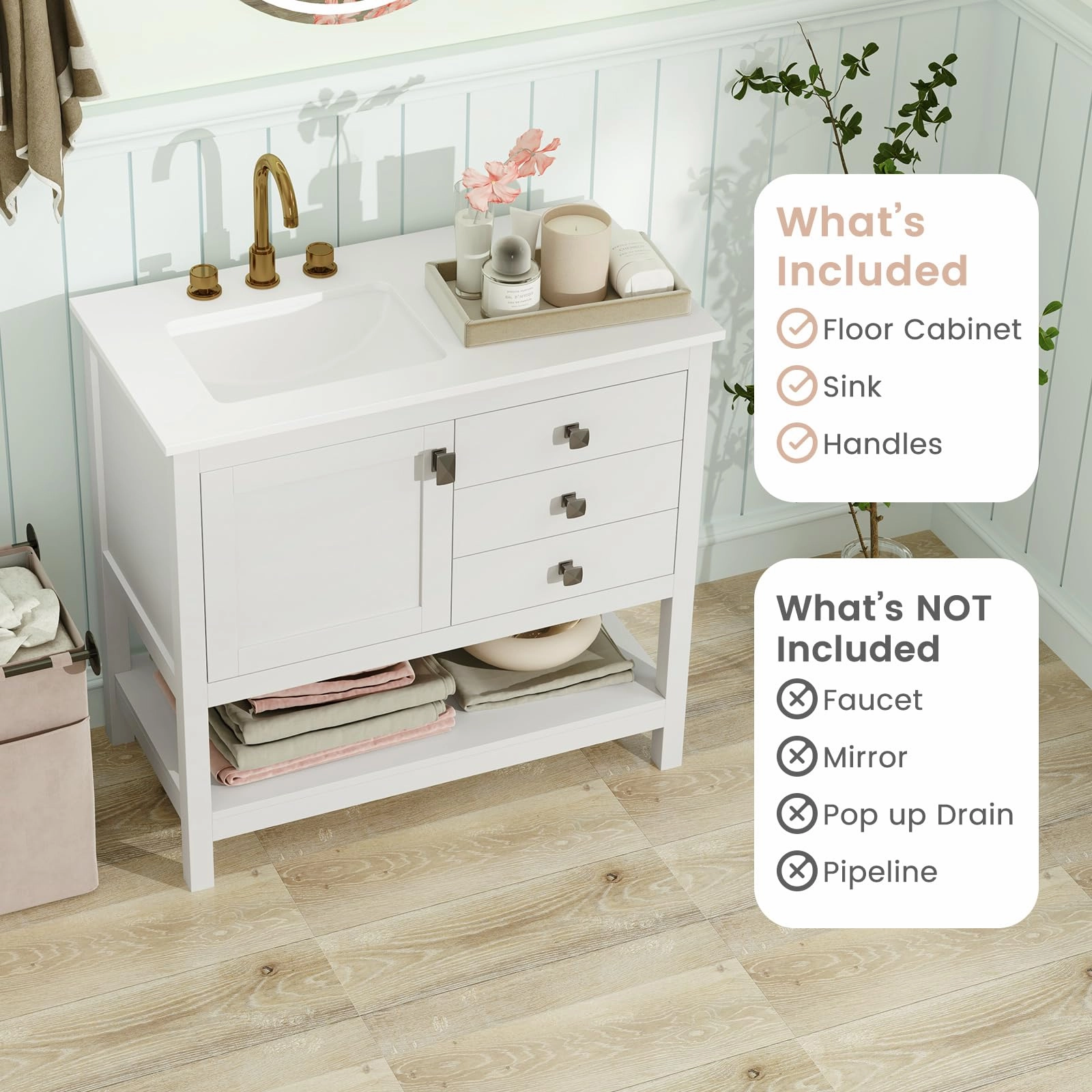 Giantex Bathroom Vanity with Ceramic Sink