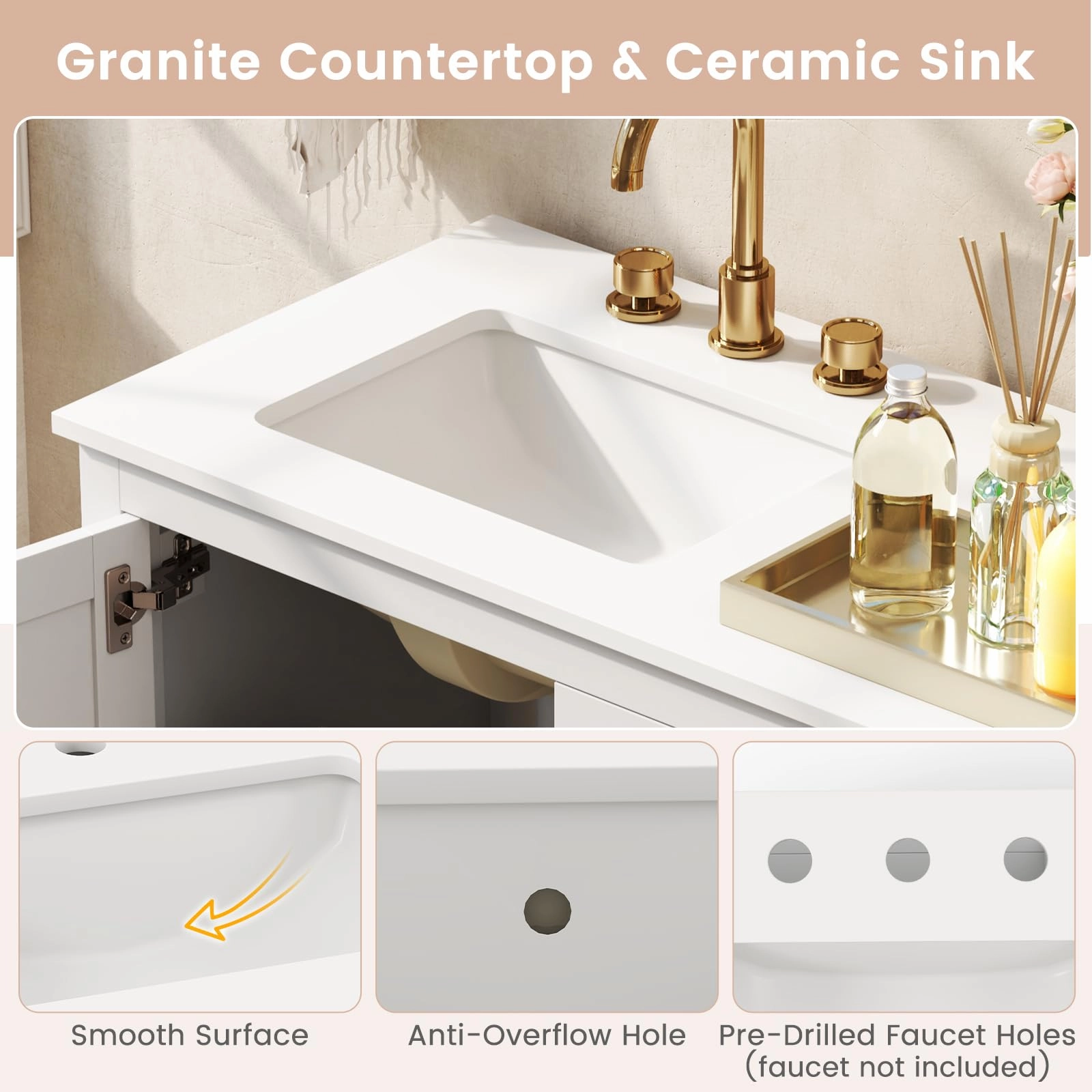 Giantex Bathroom Vanity with Ceramic Sink