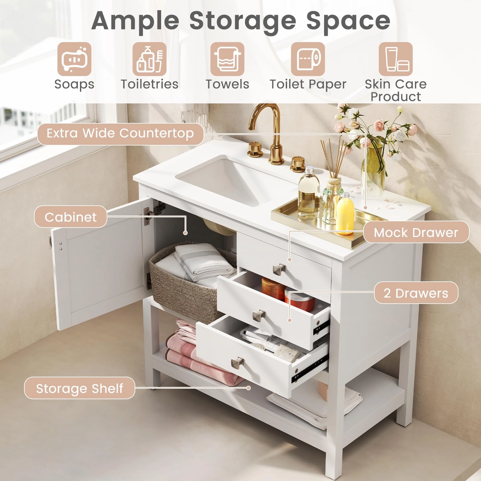 Giantex Bathroom Vanity with Ceramic Sink