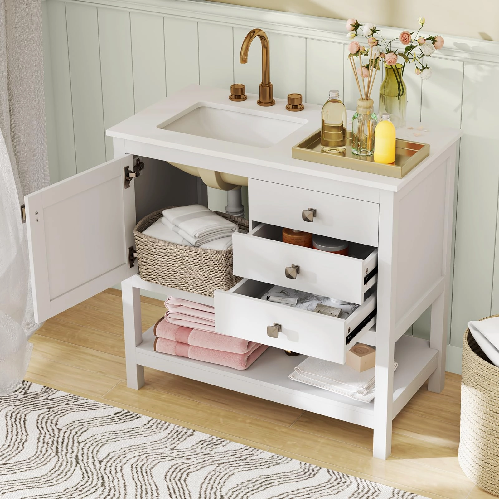 Giantex Bathroom Vanity with Ceramic Sink