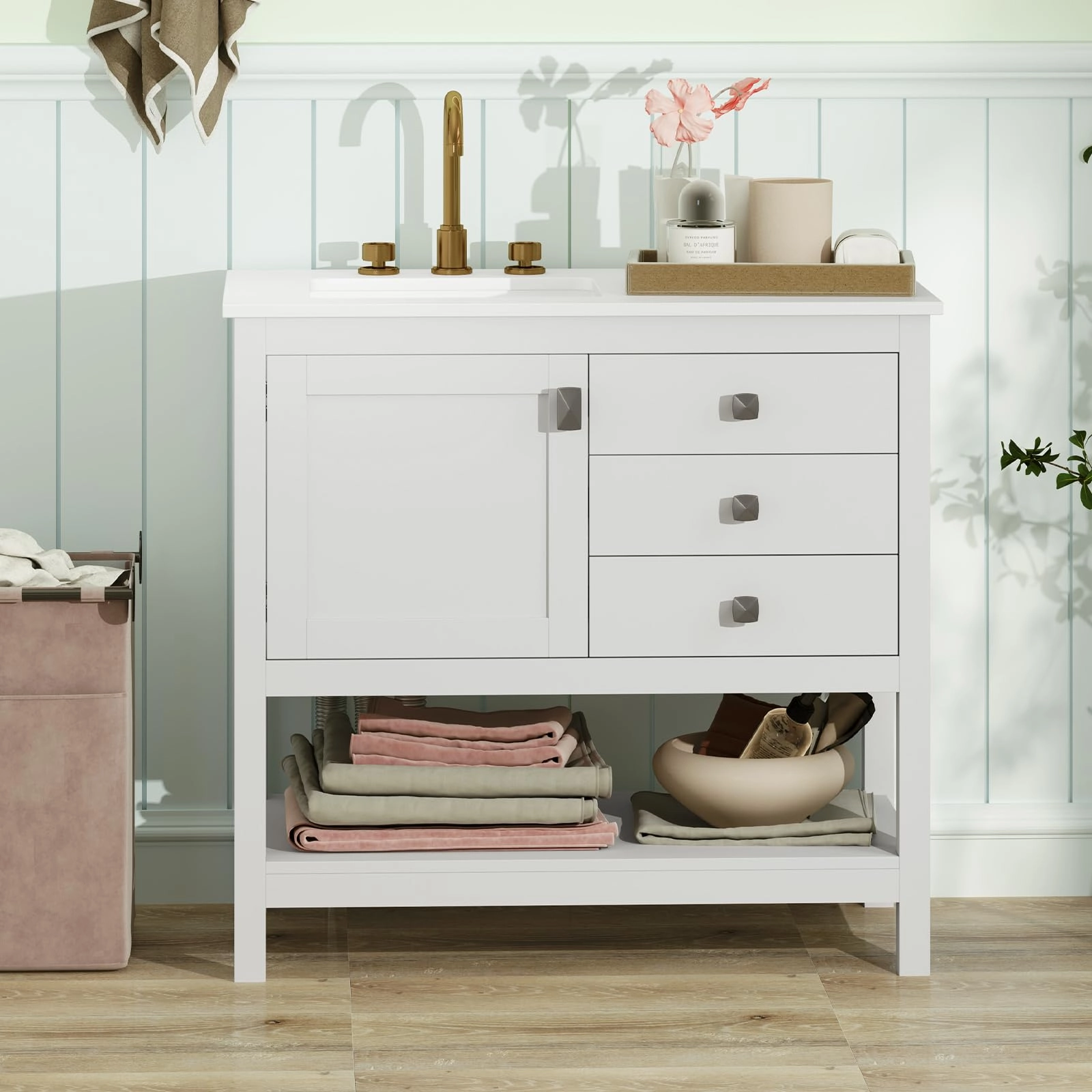Giantex Bathroom Vanity with Ceramic Sink