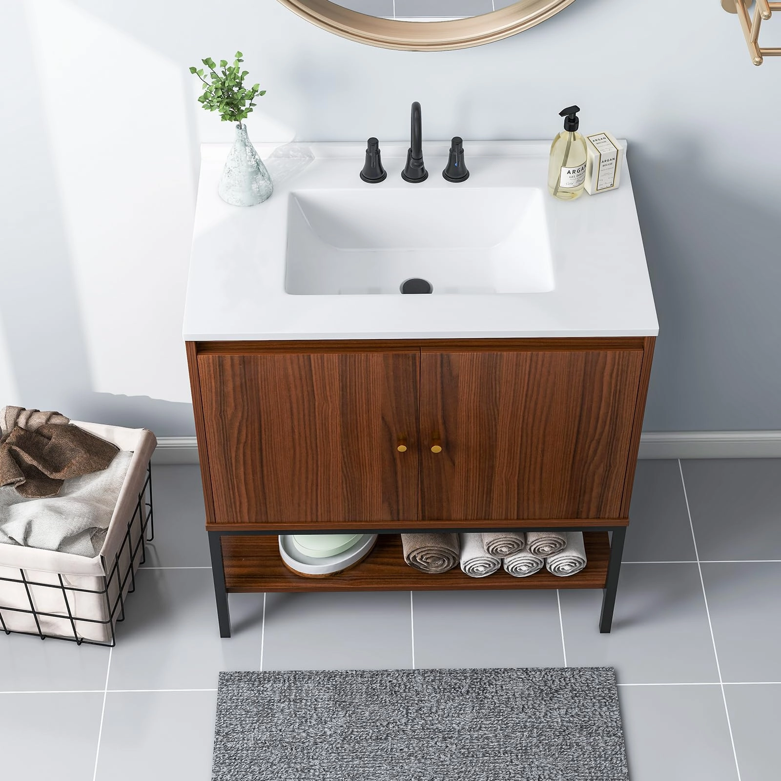 Giantex Bathroom Vanity with Sink Combo - 31" Bathroom Cabinet with Doors