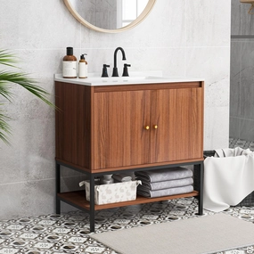 Giantex Bathroom Vanity with Sink Combo - 31" Bathroom Cabinet with Doors bathroom storage cabinet, over toilet storage