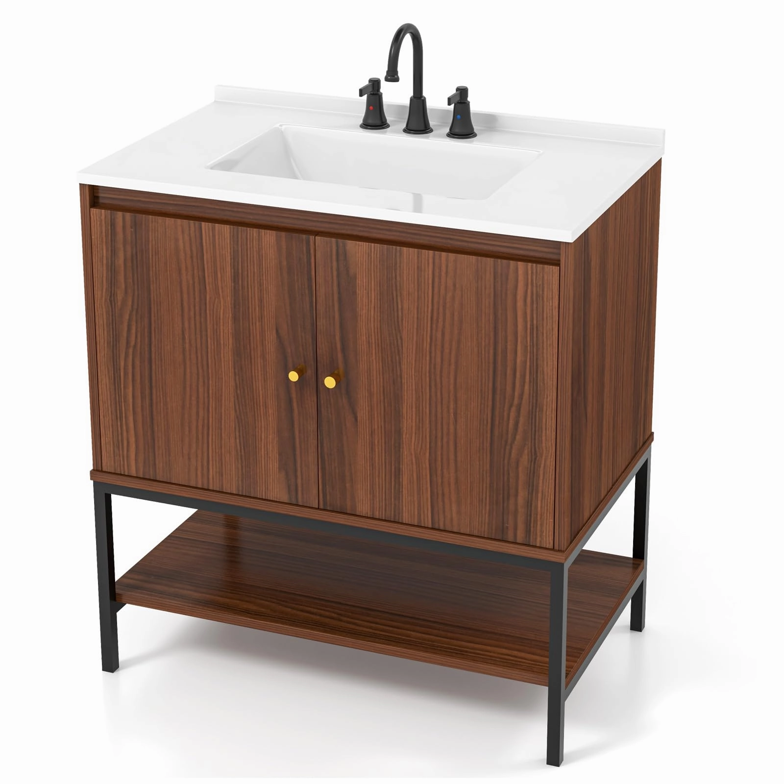 Giantex Bathroom Vanity with Sink Combo - 31" Bathroom Cabinet with Doors