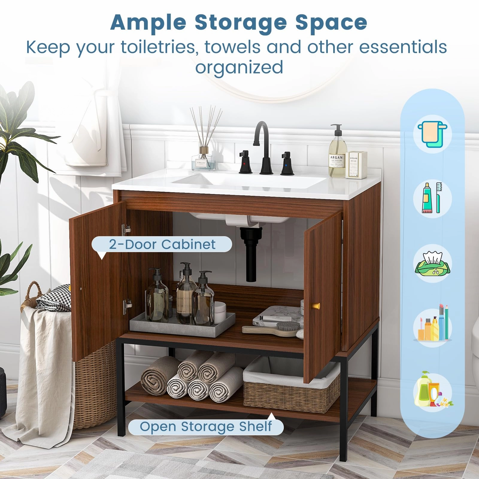 Giantex Bathroom Vanity with Sink Combo - 31" Bathroom Cabinet with Doors