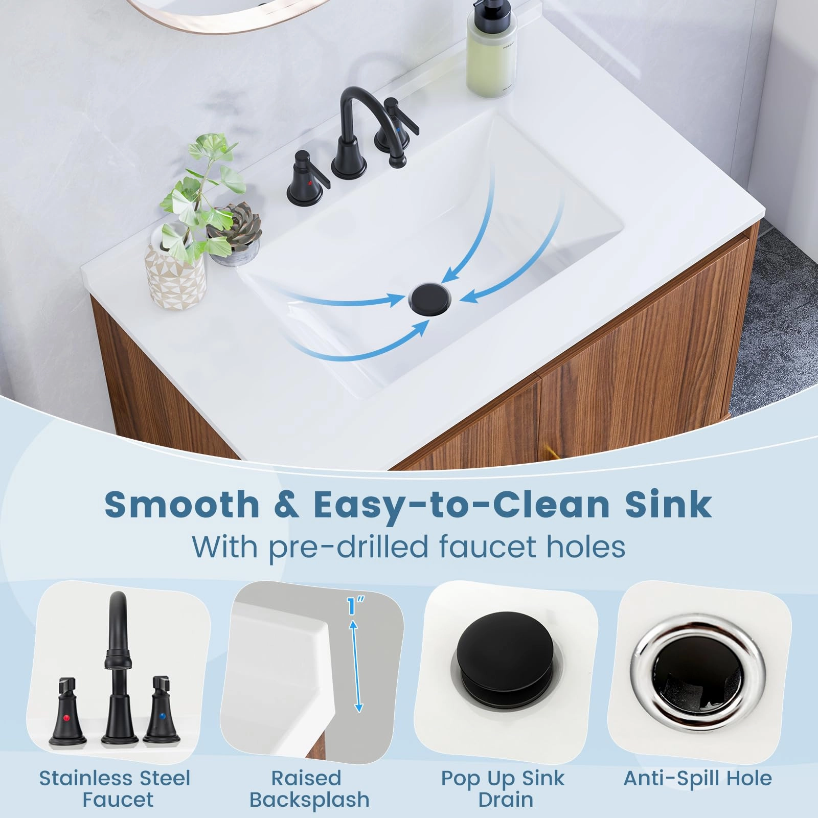 Giantex Bathroom Vanity with Sink Combo - 31" Bathroom Cabinet with Doors