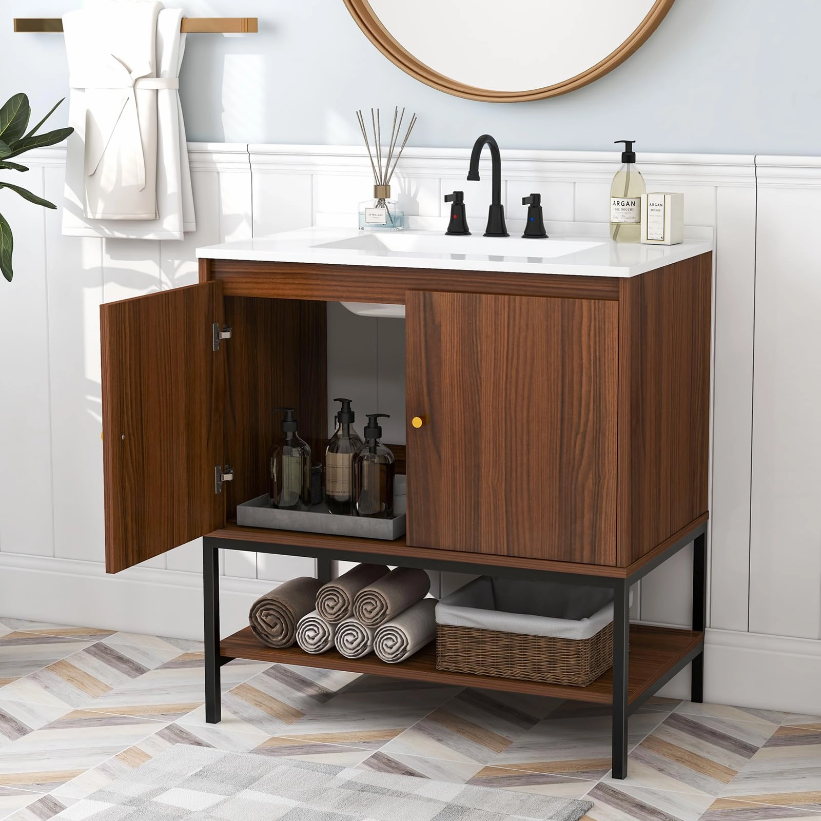 Giantex Bathroom Vanity with Sink Combo - 31" Bathroom Cabinet with Doors
