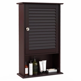Giantex Bathroom Wall Mount Cabinet - Over The Toilet Storage Organizer with Single Door and Adjustable Shel bathroom storage cabinet, over toilet storage