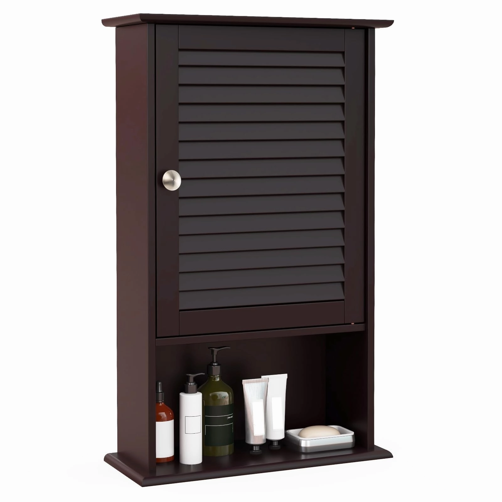 Giantex Bathroom Wall Mount Cabinet - Over The Toilet Storage Organizer with Single Door and Adjustable Shel bathroom storage cabinet, over toilet storage