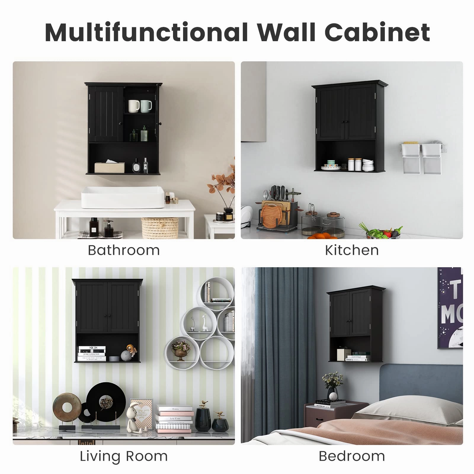 Giantex Bathroom Wall Mounted Cabinet - Storage Cabinet w/Adjustable Shelf