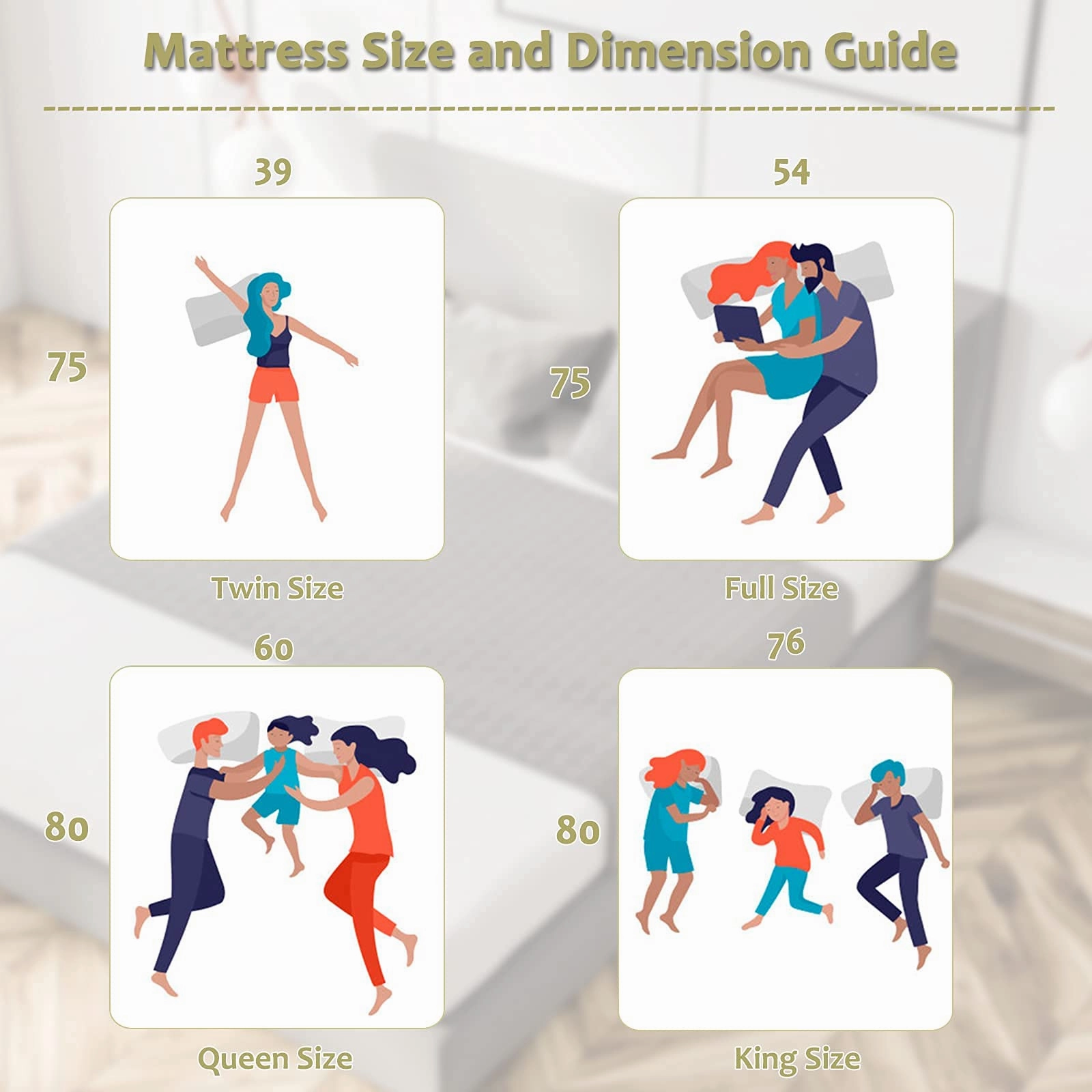 Giantex Bed Mattress Topper 3 Inch Thickness Soft Mattress Pad