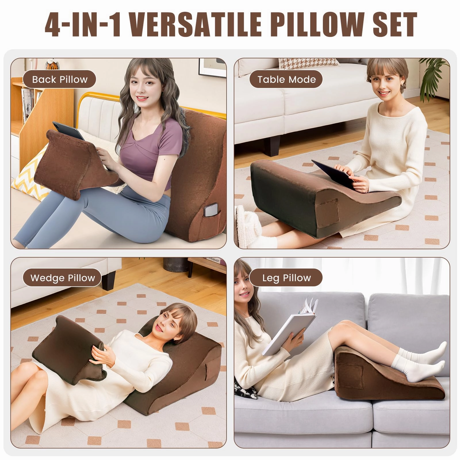 Giantex Bed Wedge Pillow for Sleeping, 7.5 Inch Triangle Pillow Wedge for Neck Back Leg Support
