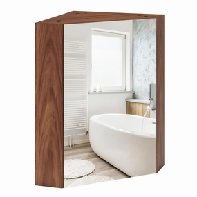 Giantex Corner Medicine Cabinet, 23.5 Over The Toilet Storage Cabinet with Mirror Door, Adjustable Shelf bathroom storage cabinet, over toilet storage