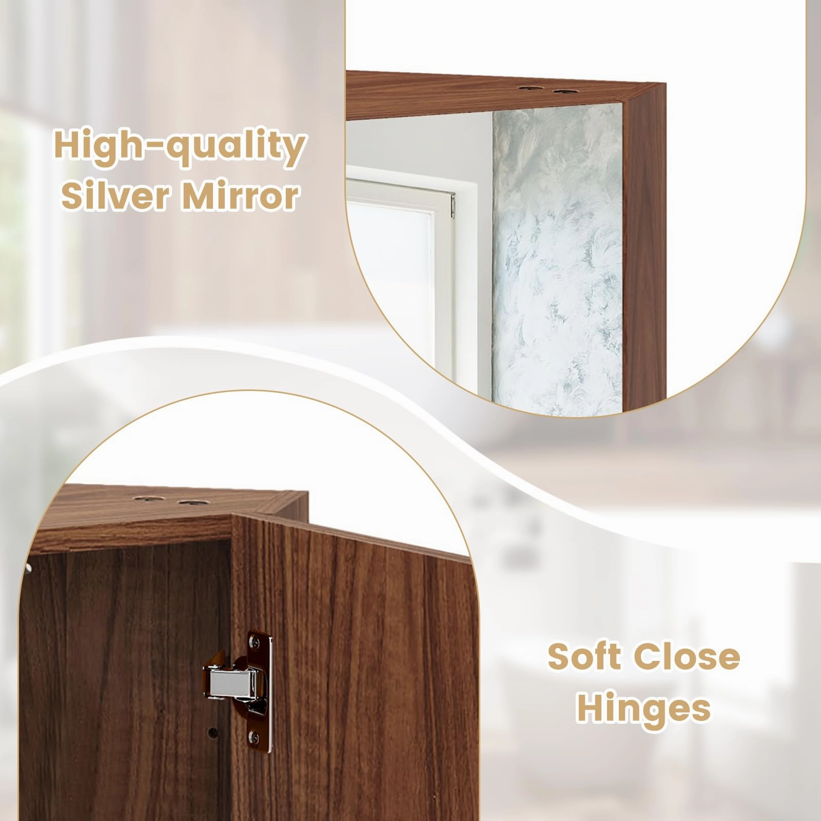 Giantex Corner Medicine Cabinet, 23.5 Over The Toilet Storage Cabinet with Mirror Door, Adjustable Shelf
