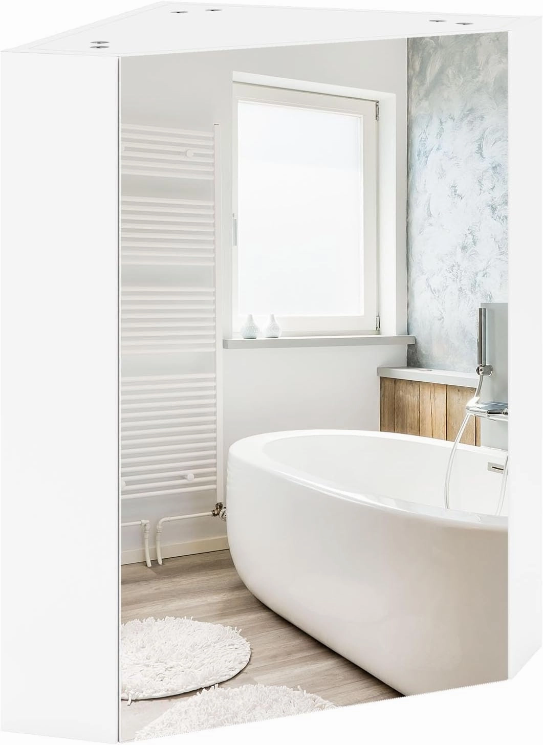 Giantex Corner Medicine Cabinet, 23.5 Over The Toilet Storage Cabinet with Mirror Door, Adjustable Shelf