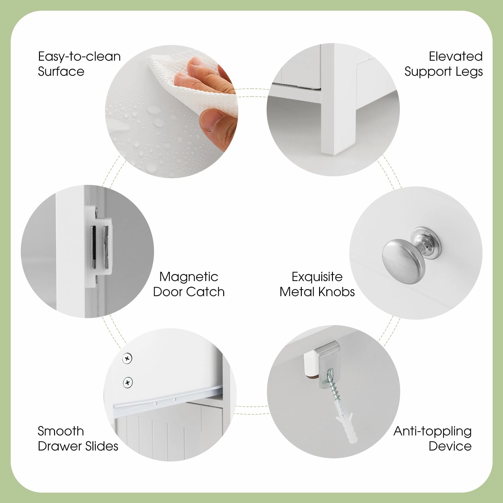 Giantex Floor Bathroom Storage Cabinet Freestanding Cabinet with Drawer