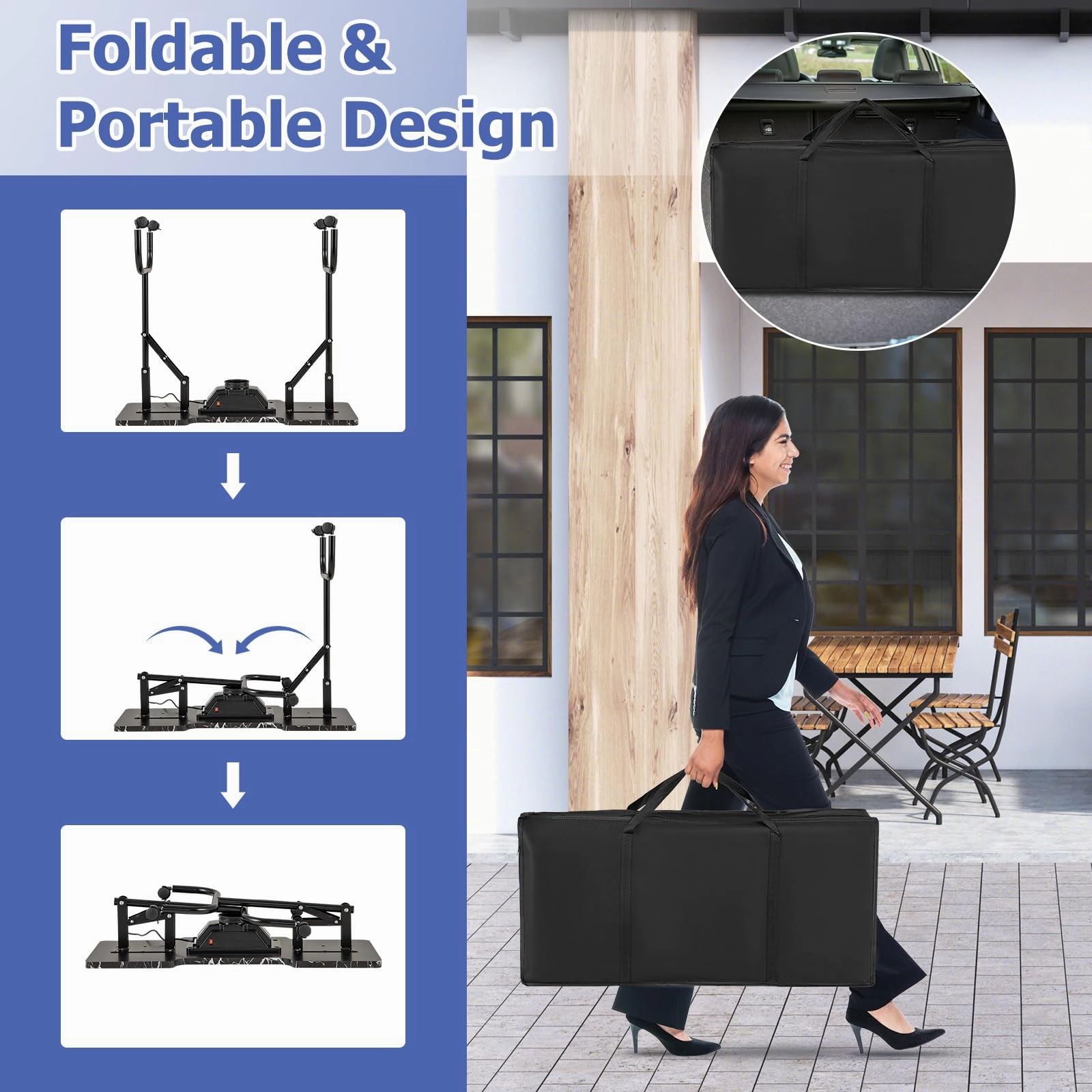Giantex Foldable Nail Desk Manicure Table with Built in Dust Collector Fan