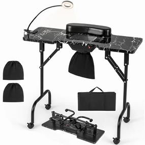 Giantex Foldable Nail Desk Manicure Table with Built in Dust Collector Fan folding chair, portable chair