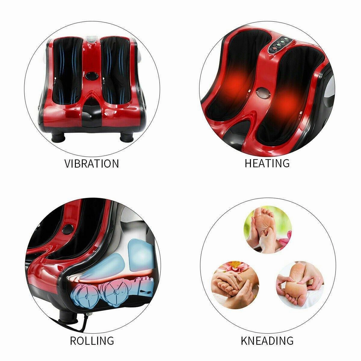 Giantex Foot Calf Leg Massager Machine, Shiatsu Kneading Rolling Vibration Heating