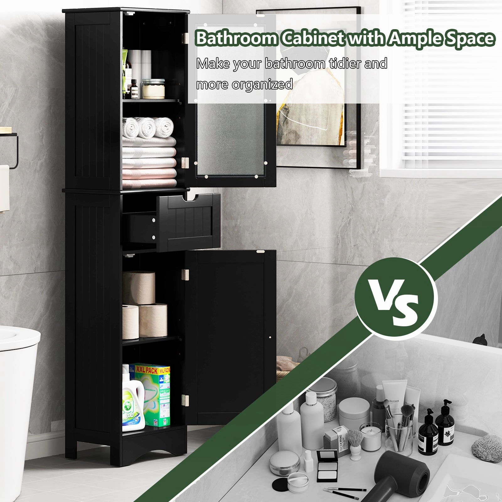 Giantex Freestanding Bathroom Storage Cabinet
