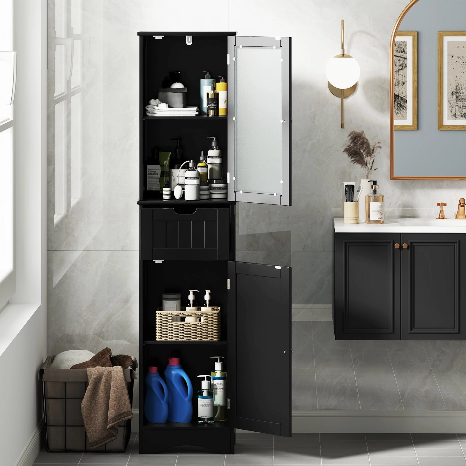 Giantex Freestanding Bathroom Storage Cabinet