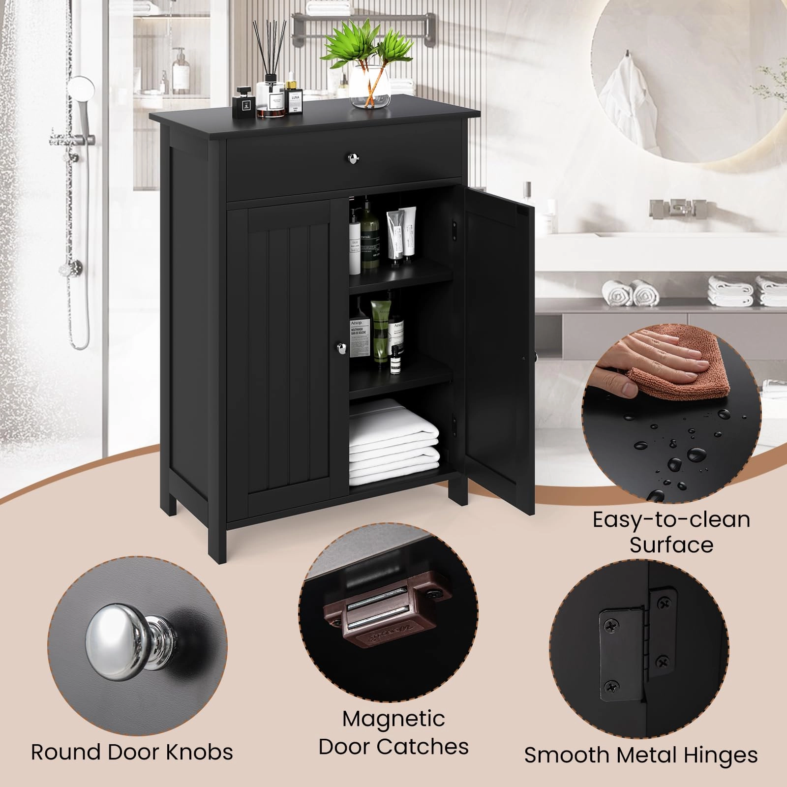 Giantex  Freestanding Bathroom Storage Cabinet