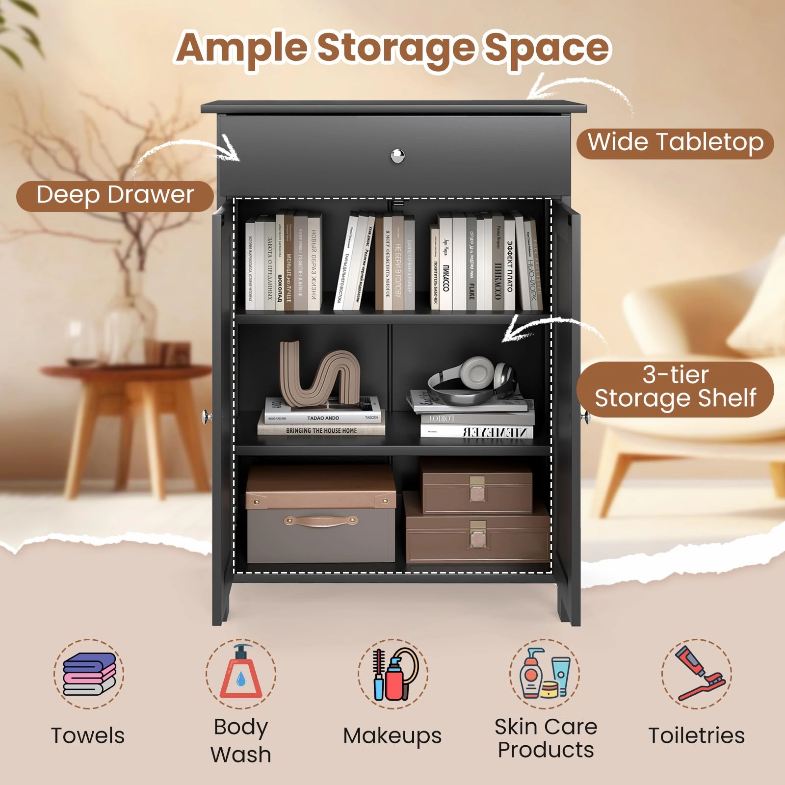 Giantex  Freestanding Bathroom Storage Cabinet