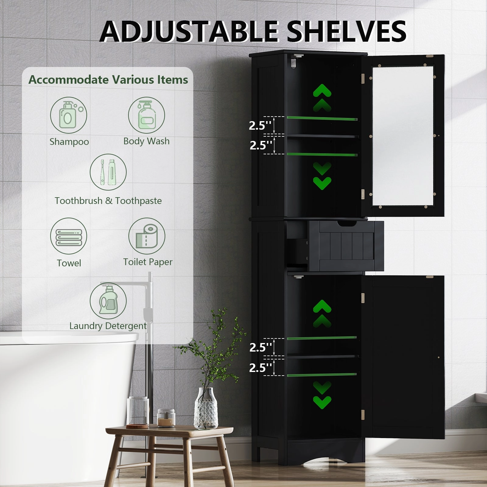 Giantex Freestanding Bathroom Storage Cabinet