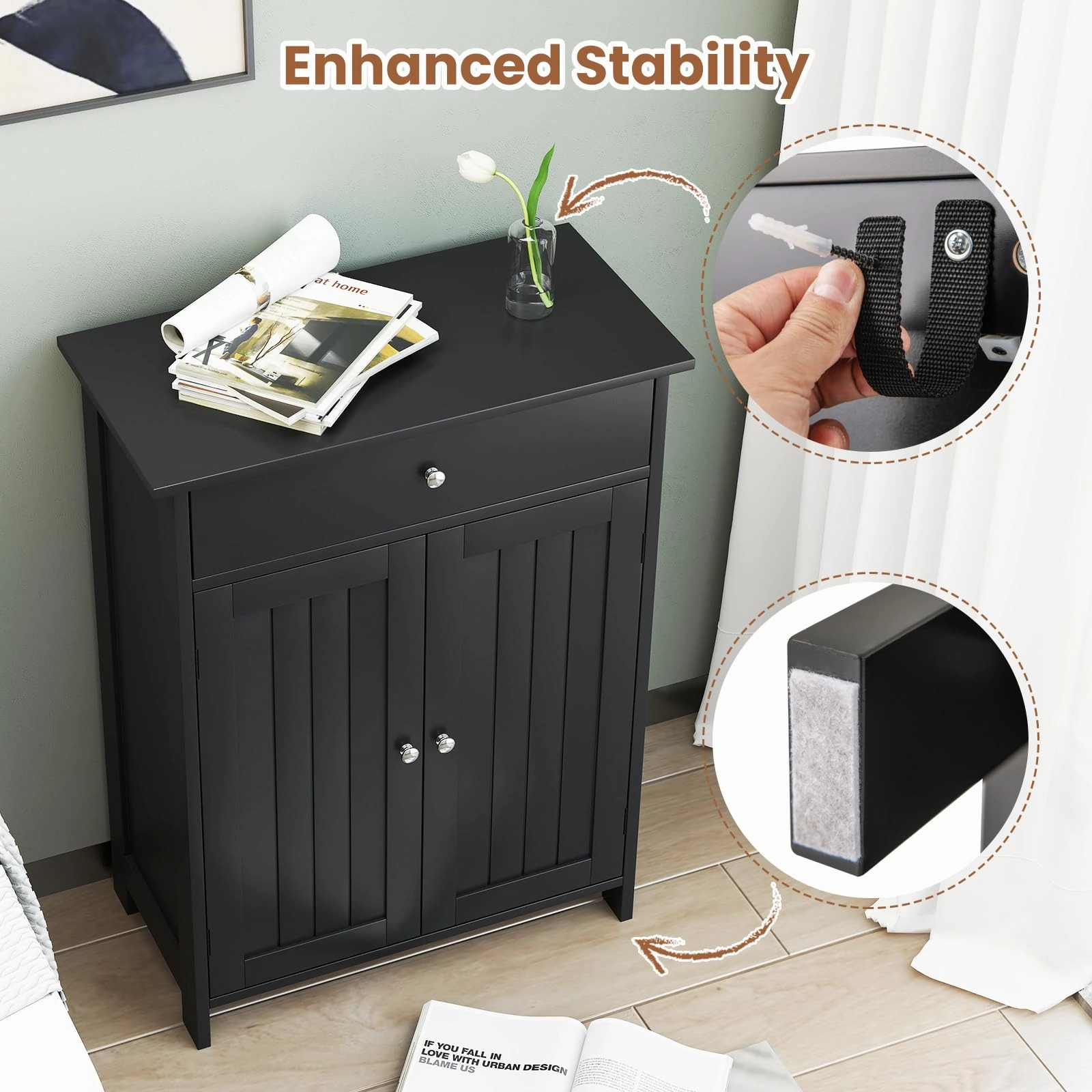 Giantex  Freestanding Bathroom Storage Cabinet