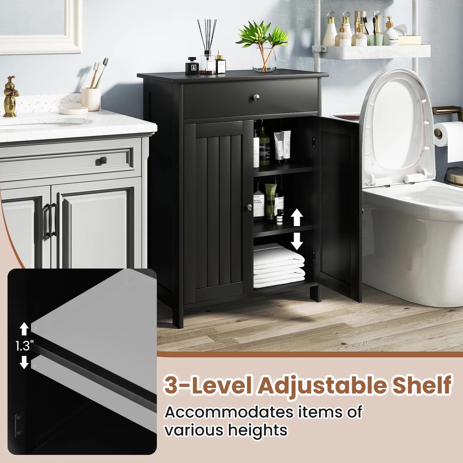 Giantex  Freestanding Bathroom Storage Cabinet