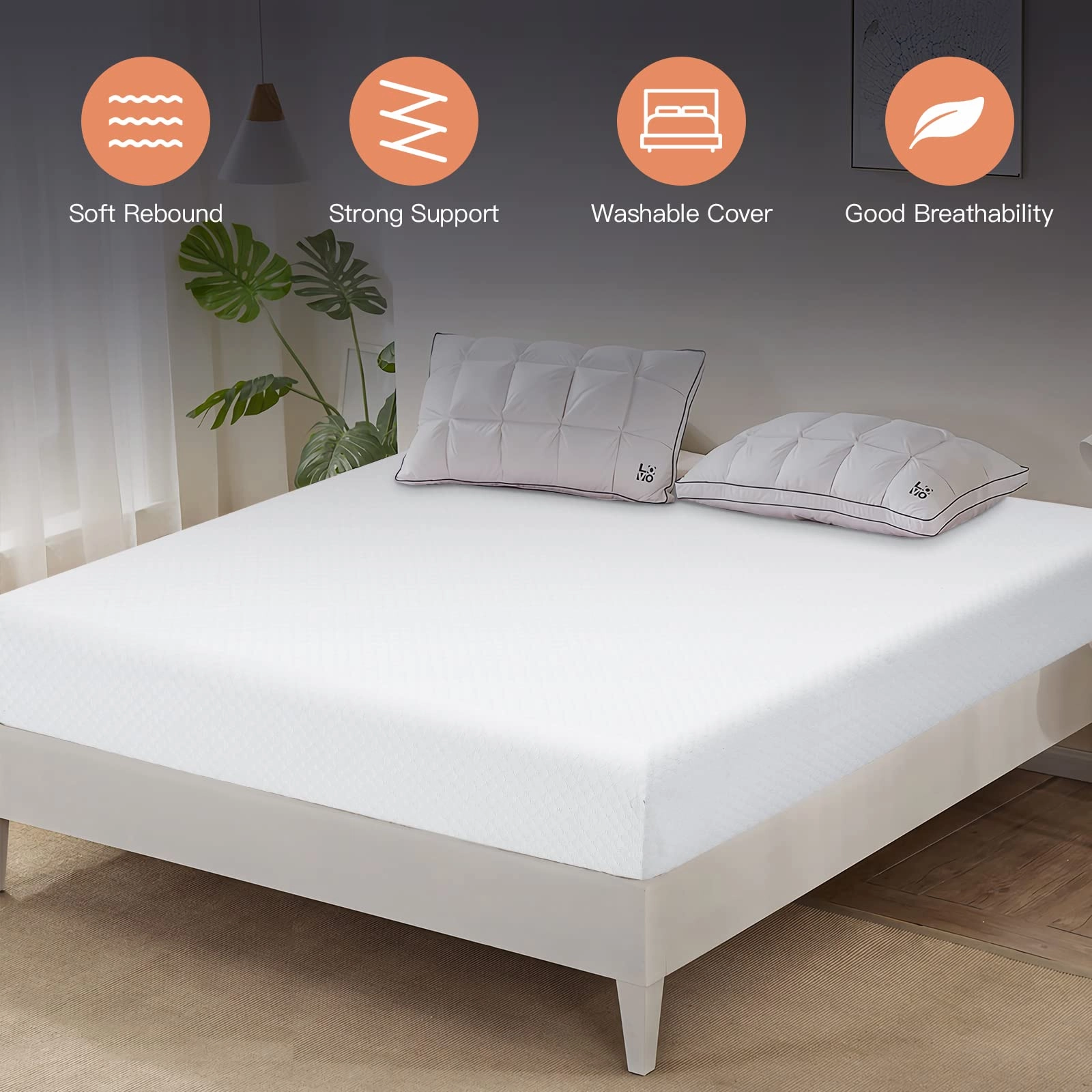 Giantex Full Mattress 8 Inch, Air Foam for Cool Sleep & Spine Protection