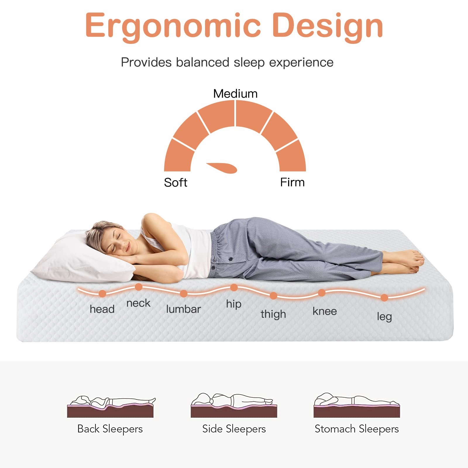 Giantex Full Mattress 8 Inch, Air Foam for Cool Sleep & Spine Protection