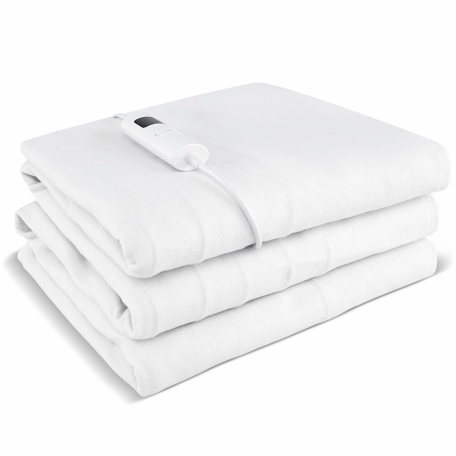 Giantex Heated Mattress Pad, 9 Heat Setting, 9-Hour Auto Off, Overheat Protection, White, Twin Size, 76 x 39 nightstand, bedside table