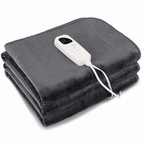 Giantex Heated Mattress Pad fleece blanket, knit throw