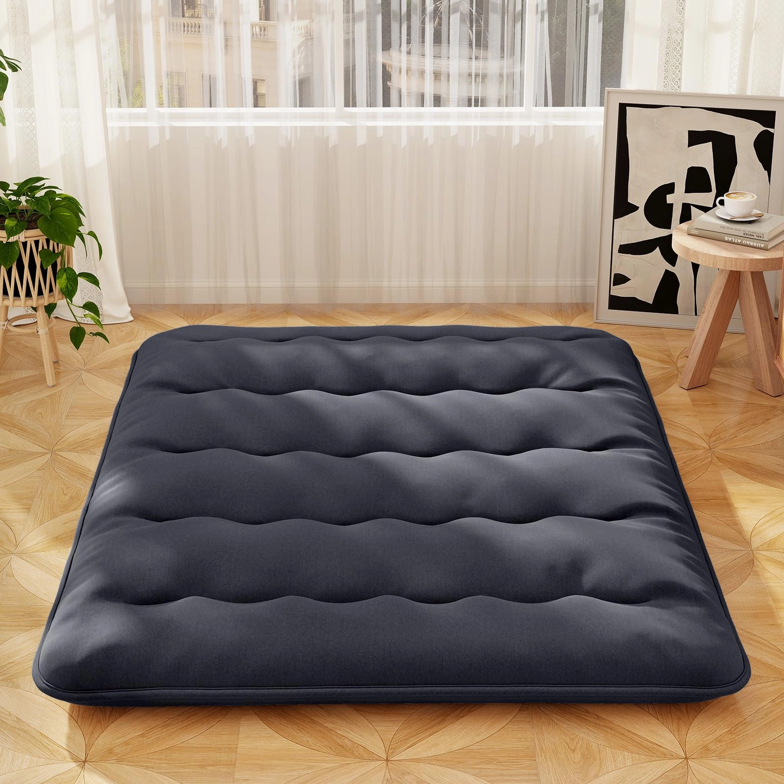 Giantex Japanese Floor Mattress, 4 Inch Futon Mattress with Washable Cover & Storage Bag
