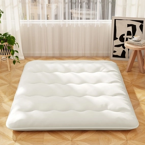 Giantex Japanese Floor Mattress, 4 Inch Futon Mattress with Washable Cover & Storage Bag nightstand, bedside table