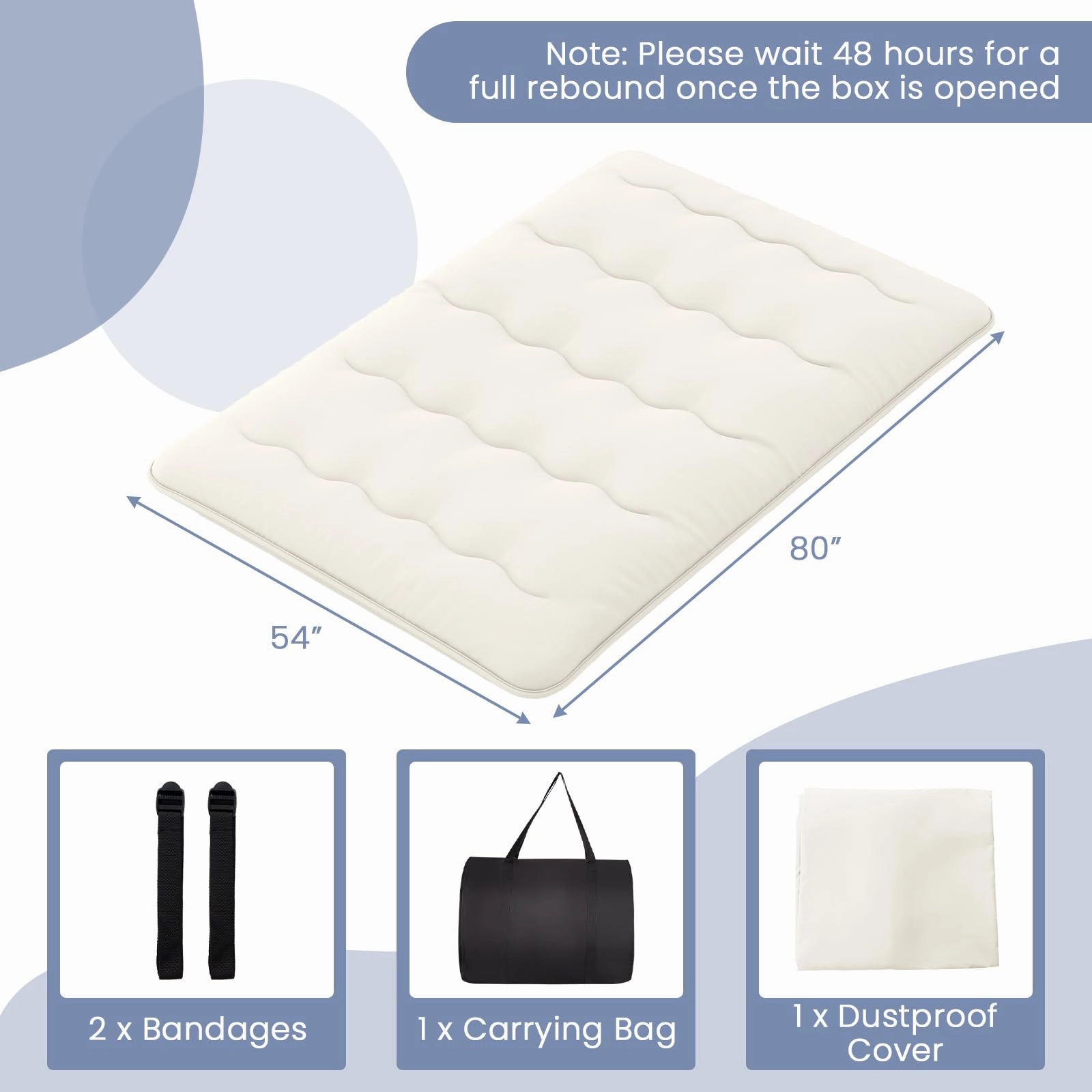 Giantex Japanese Floor Mattress Futon Mattress, Roll Up Mattress Tatami Mat with Washable Cover and Carry Bag