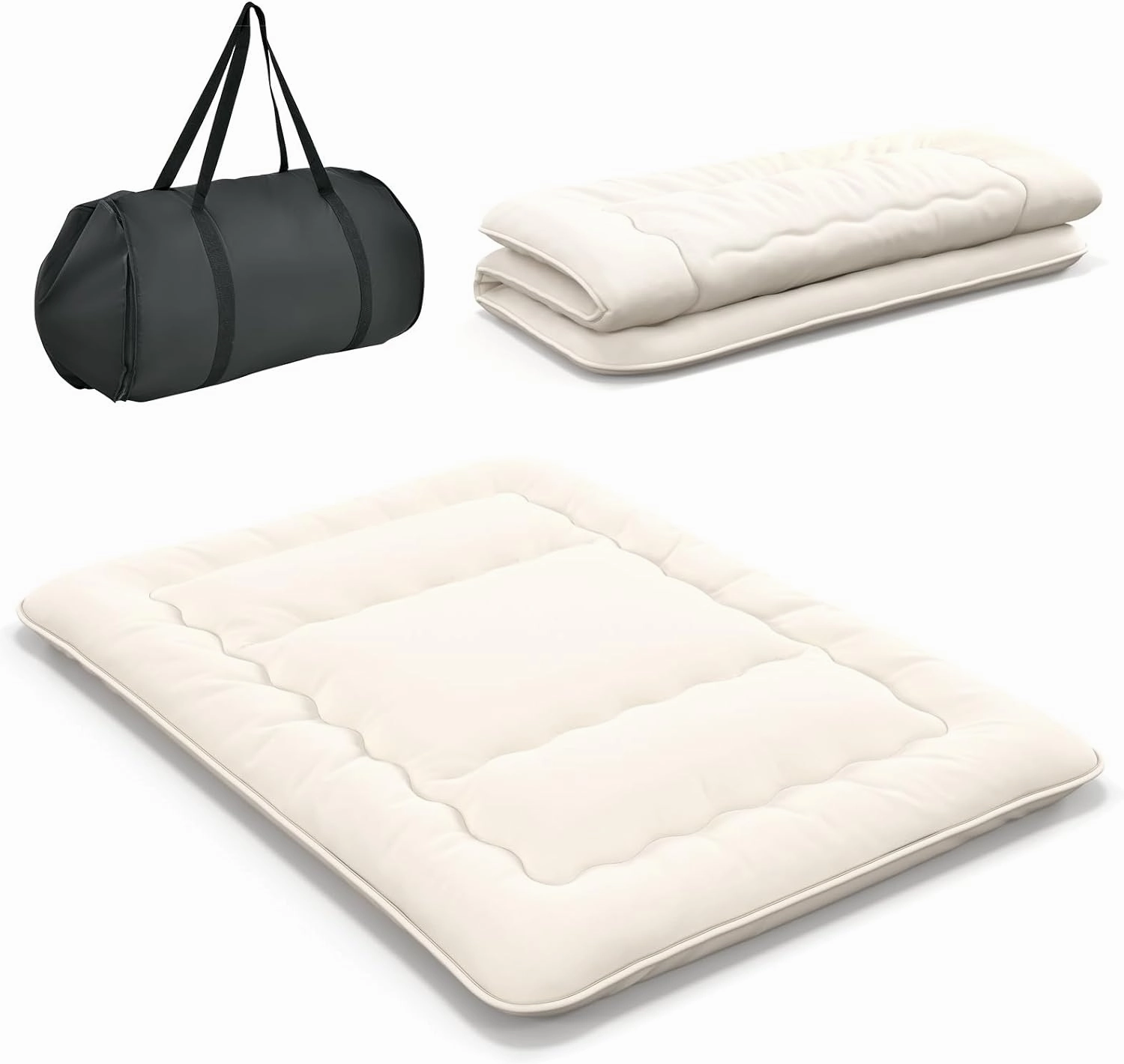 Giantex Japanese Floor Mattress Futon Mattress, Roll Up Mattress Tatami Mat with Washable Cover and Carry Bag