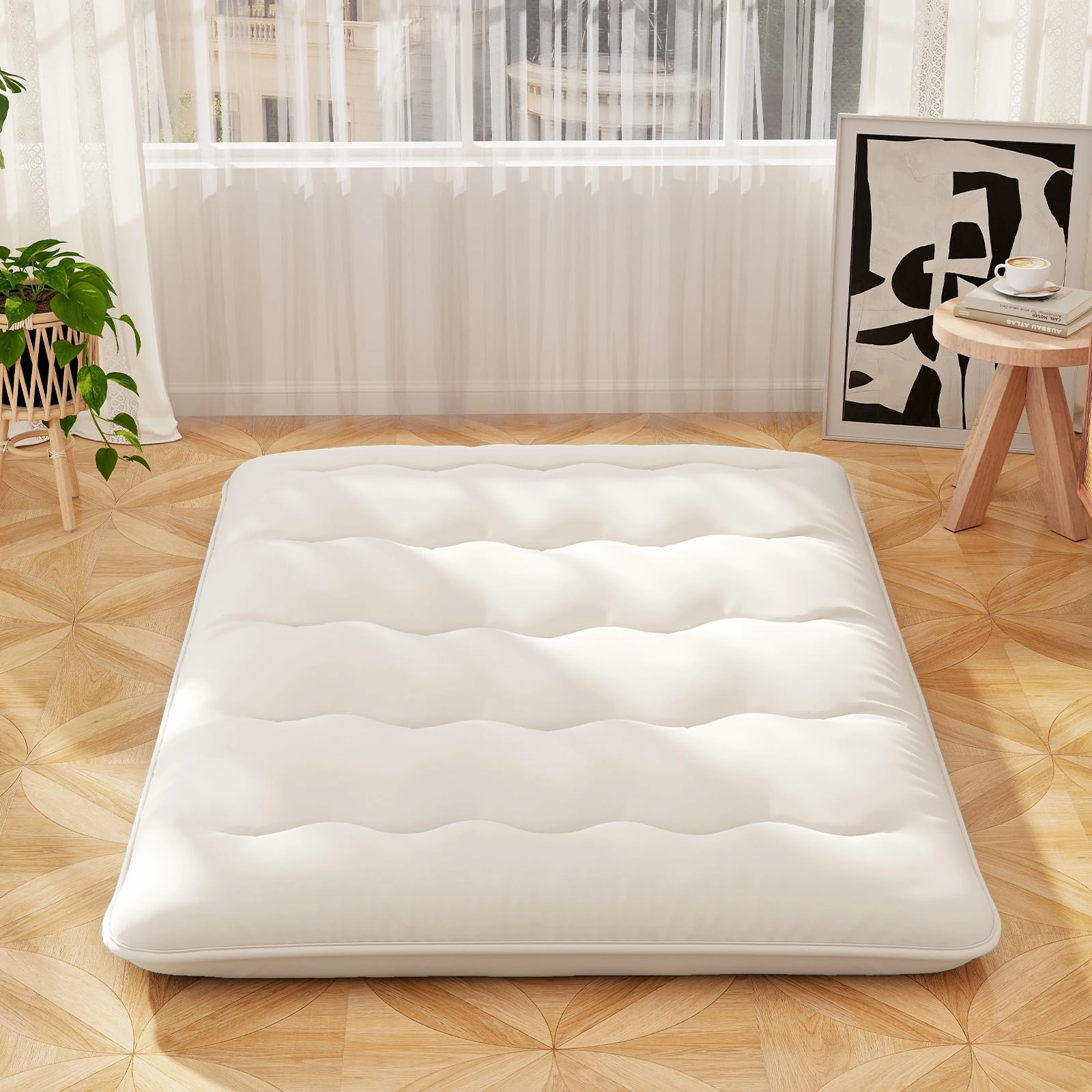 Giantex Japanese Floor Mattress Futon Mattress, Roll Up Mattress Tatami Mat with Washable Cover and Carry Bag