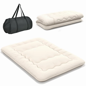 Giantex Japanese Floor Mattress Futon Mattress, Roll Up Mattress Tatami Mat with Washable Cover and Carry Bag nightstand, bedside table
