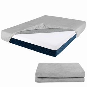 Giantex Mattress Topper Cover, Soft Velvet Mattress Protector with Deep Pockets nightstand, bedside table