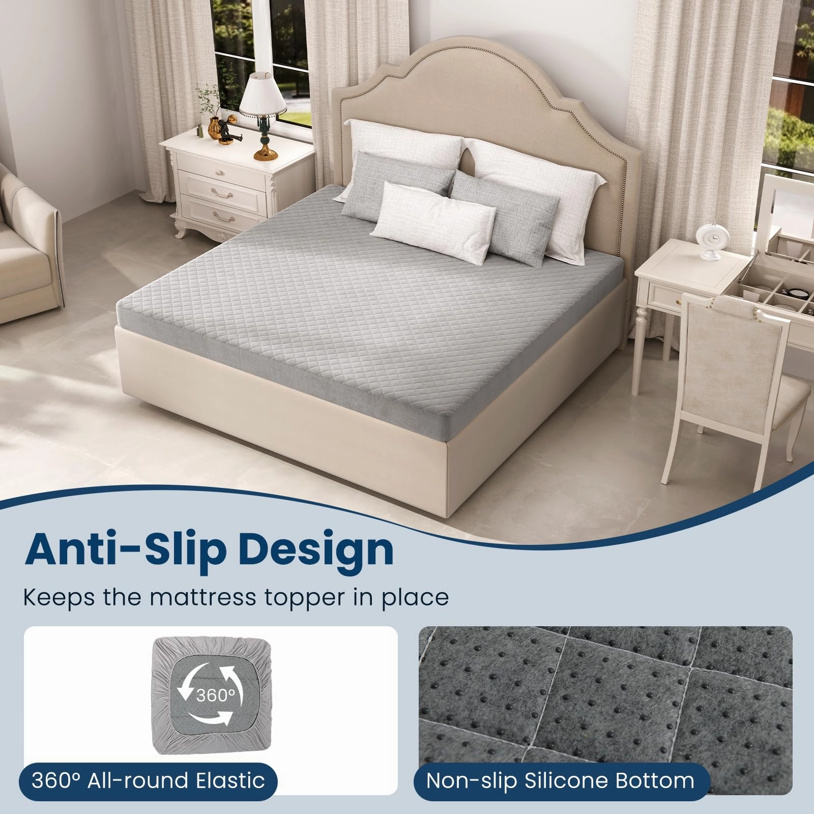 Giantex Mattress Topper Cover, Soft Velvet Mattress Protector with Deep Pockets