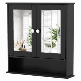 Giantex Medicine Cabinet, Bathroom Wall Cabinet with 2 Mirrored Doors, Adjustable Shelf bathroom storage cabinet, over toilet storage
